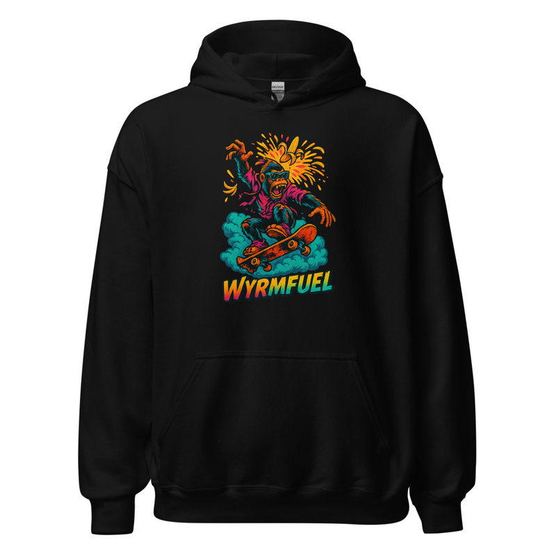 Wyrmfuel Unisex Street Hoodie – [Rampage Banana Flip] Edition | Surf Skate Streetwear | Original Art, Regular Fit (Multiple Colours Available)