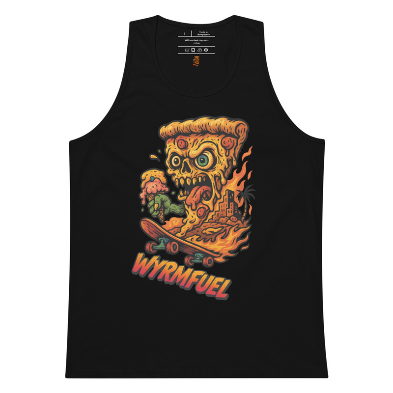 Fuel Your Flex: Wyrmfuel Vest Tank – [Deep Dish Doom] Edition | Surf Skate Streetwear | Original Art, Regular Fit (Multiple Colours Available)