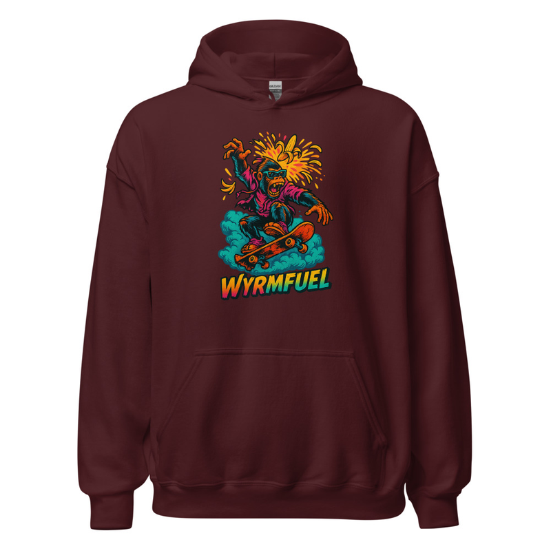 Wyrmfuel Unisex Street Hoodie – [Rampage Banana Flip] Edition | Surf Skate Streetwear | Original Art, Regular Fit (Multiple Colours Available)
