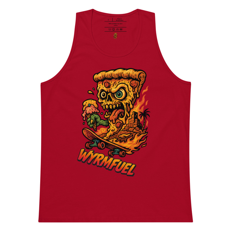 Fuel Your Flex: Wyrmfuel Vest Tank – [Deep Dish Doom] Edition | Surf Skate Streetwear | Original Art, Regular Fit (Multiple Colours Available)