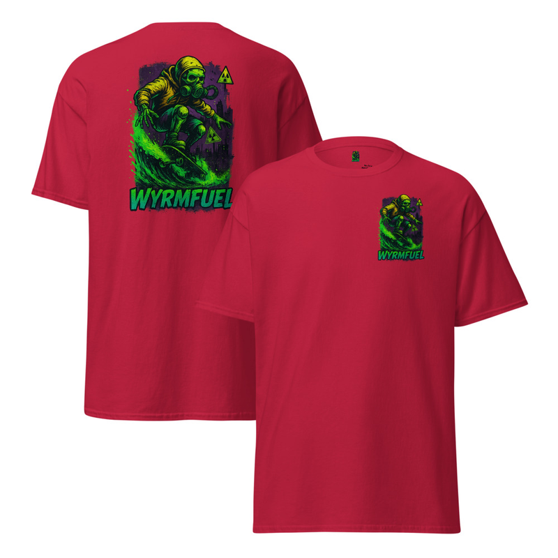 Wyrmfuel Graphic T-Shirt – [Fallout Skater] | Surf Skate Streetwear Tee | Original Art, Heavyweight Cotton, Regular Unisex Fit (Multiple Colours Available)