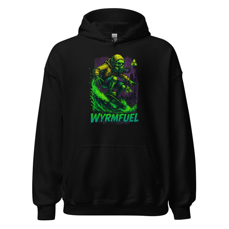 Wyrmfuel Unisex Street Hoodie – [Fallout Skater] Edition | Surf Skate Streetwear | Original Art, Regular Fit (Multiple Colours Available)
