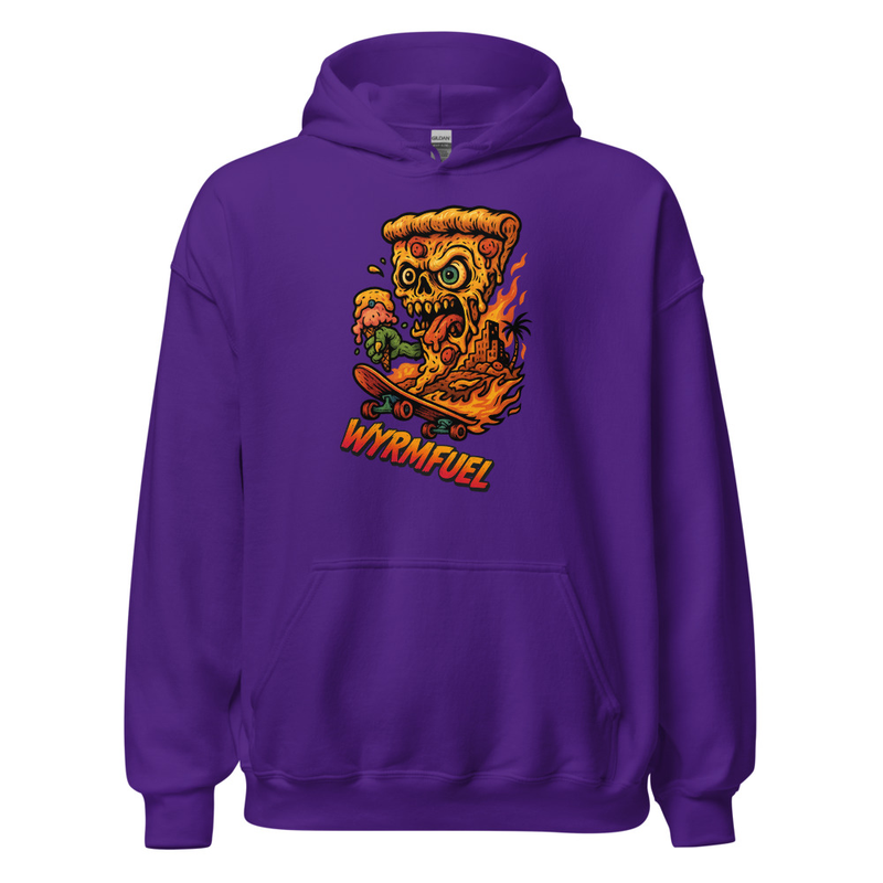 Wyrmfuel Unisex Street Hoodie – [Deep Dish Doom] Edition | Surf Skate Streetwear | Original Art, Regular Fit (Multiple Colours Available)