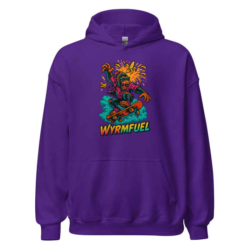 Wyrmfuel Unisex Street Hoodie – [Rampage Banana Flip] Edition | Surf Skate Streetwear | Original Art, Regular Fit (Multiple Colours Available)