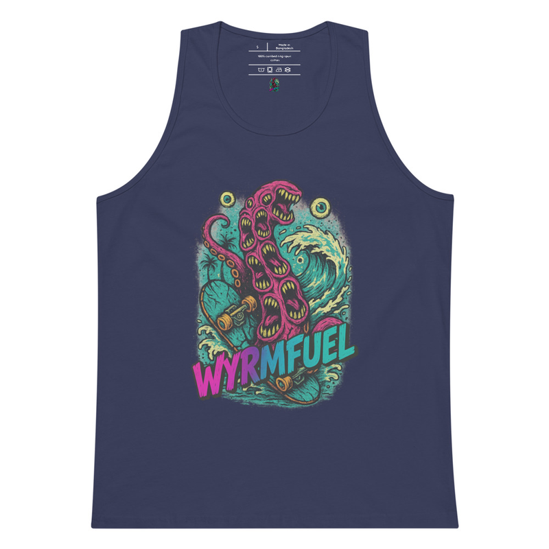 Fuel Your Flex: Wyrmfuel Vest Tank – [Tentakrush] Edition | Surf Skate Streetwear | Original Art, Regular Fit (Multiple Colours Available)