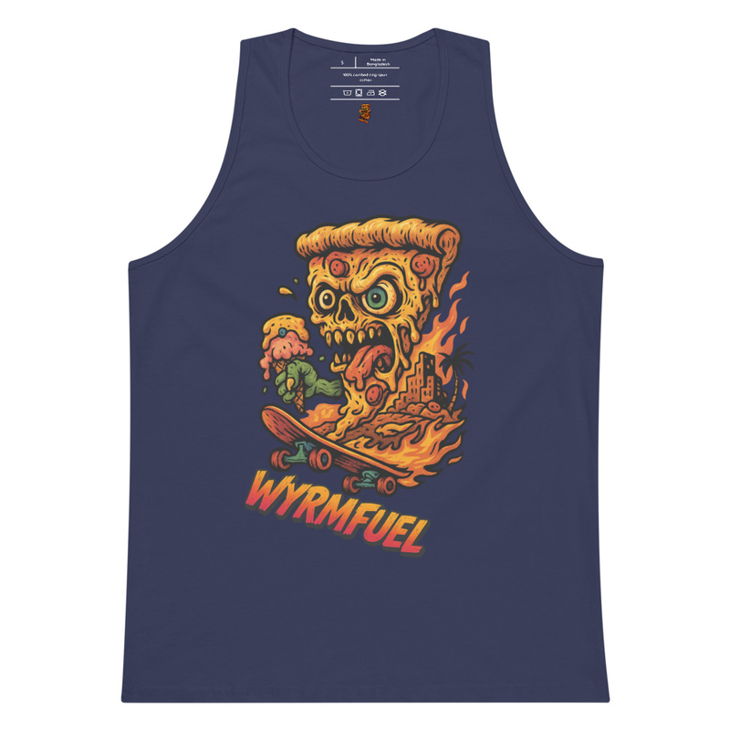 Fuel Your Flex: Wyrmfuel Vest Tank – [Deep Dish Doom] Edition | Surf Skate Streetwear | Original Art, Regular Fit (Multiple Colours Available)