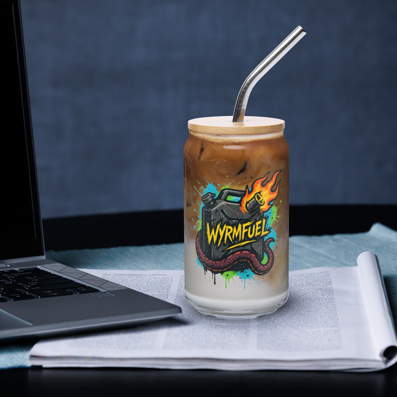 Fuel Your Thirst: 16oz Wyrmfuel Can Glass – [Fuel The Chaos] Edition