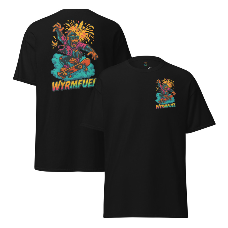 Wyrmfuel Graphic T-Shirt – [Rampage Banana Flip] | Surf Skate Streetwear Tee | Original Art, Heavyweight Cotton, Regular Unisex Fit (Multiple Colours Available)