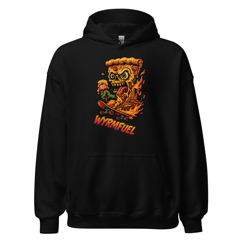 Wyrmfuel Unisex Street Hoodie – [Deep Dish Doom] Edition | Surf Skate Streetwear | Original Art, Regular Fit (Multiple Colours Available)