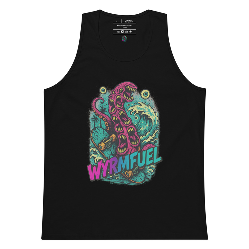 Fuel Your Flex: Wyrmfuel Vest Tank – [Tentakrush] Edition | Surf Skate Streetwear | Original Art, Regular Fit (Multiple Colours Available)