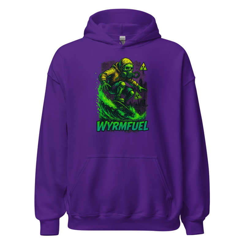 Wyrmfuel Unisex Street Hoodie – [Fallout Skater] Edition | Surf Skate Streetwear | Original Art, Regular Fit (Multiple Colours Available)