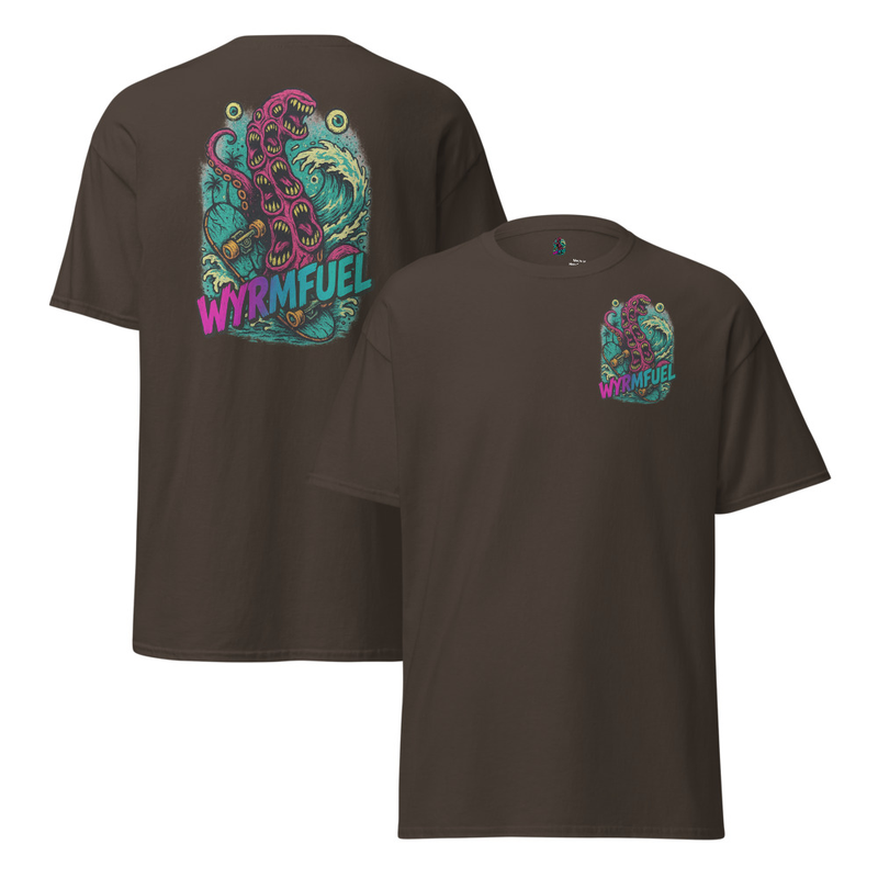 Wyrmfuel Graphic T-Shirt – [Tentakrush] | Surf Skate Streetwear Tee | Original Art, Heavyweight Cotton, Regular Unisex Fit (Multiple Colours Available)