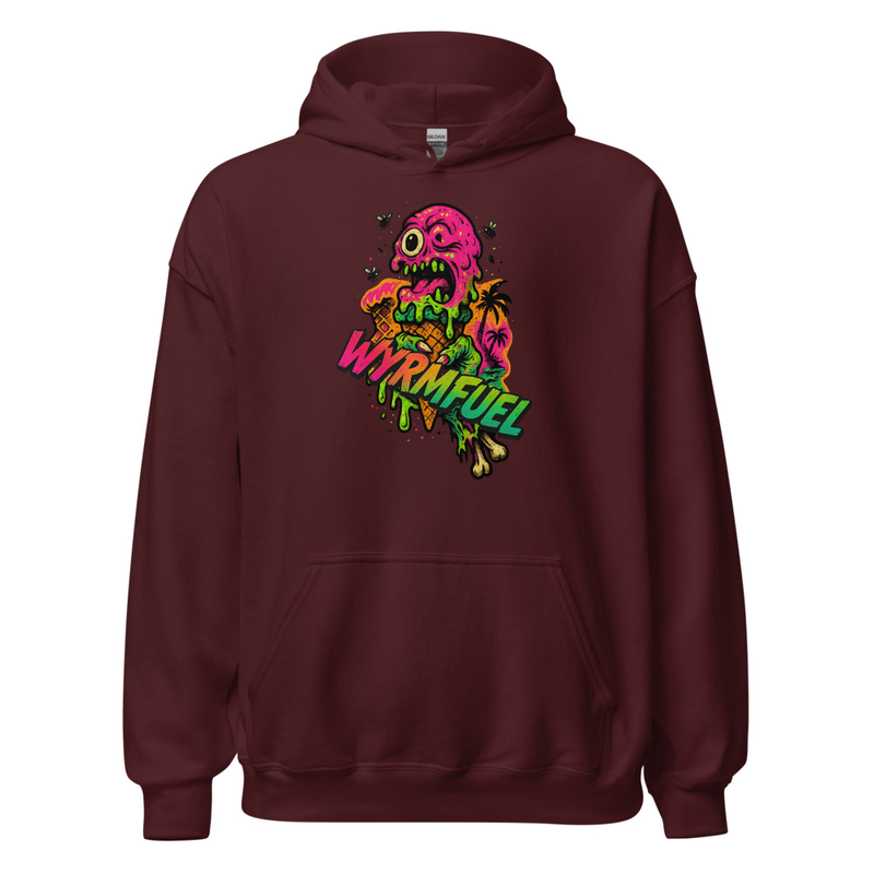 Wyrmfuel Unisex Street Hoodie – [Lick Of Death] Edition | Surf Skate Streetwear | Original Art, Regular Fit (Multiple Colours Available)