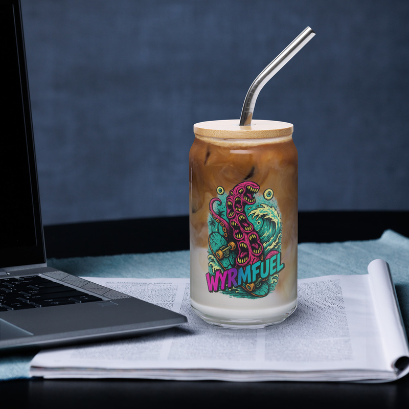 Fuel Your Thirst: 16oz Wyrmfuel Can Glass – [Tentakrush] Edition
