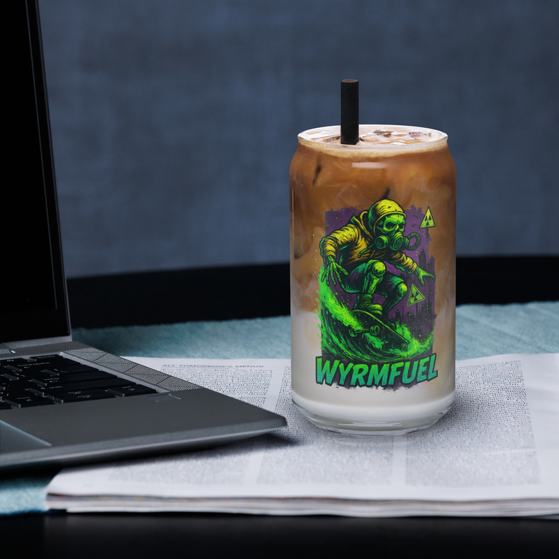 Fuel Your Thirst: 16oz Wyrmfuel Can Glass – [Fallout Skater] Edition