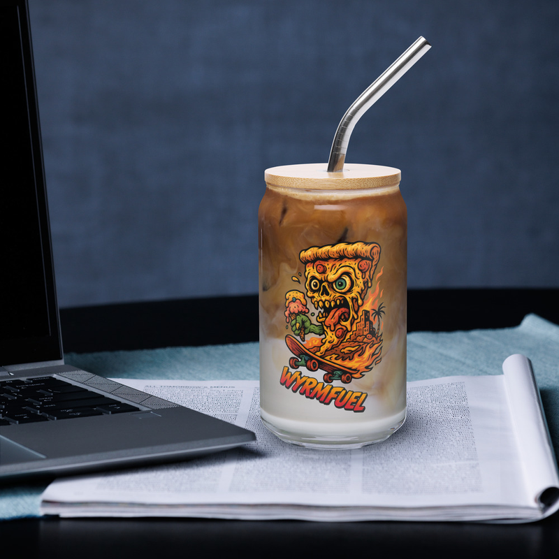 Fuel Your Thirst: 16oz Wyrmfuel Can Glass – [Deep Dish Doom] Edition