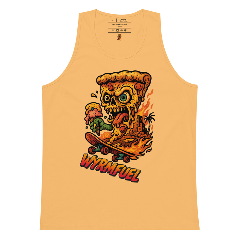 Fuel Your Flex: Wyrmfuel Vest Tank – [Deep Dish Doom] Edition | Surf Skate Streetwear | Original Art, Regular Fit (Multiple Colours Available)