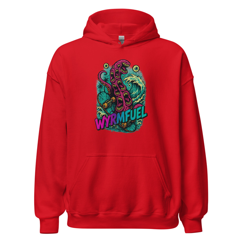 Wyrmfuel Unisex Street Hoodie – [Tentakrush] Edition | Surf Skate Streetwear | Original Art, Regular Fit (Multiple Colours Available)