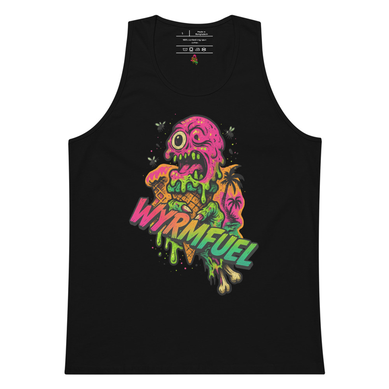 Fuel Your Flex: Wyrmfuel Vest Tank – [Lick Of Death] Edition | Surf Skate Streetwear | Original Art, Regular Fit (Multiple Colours Available)