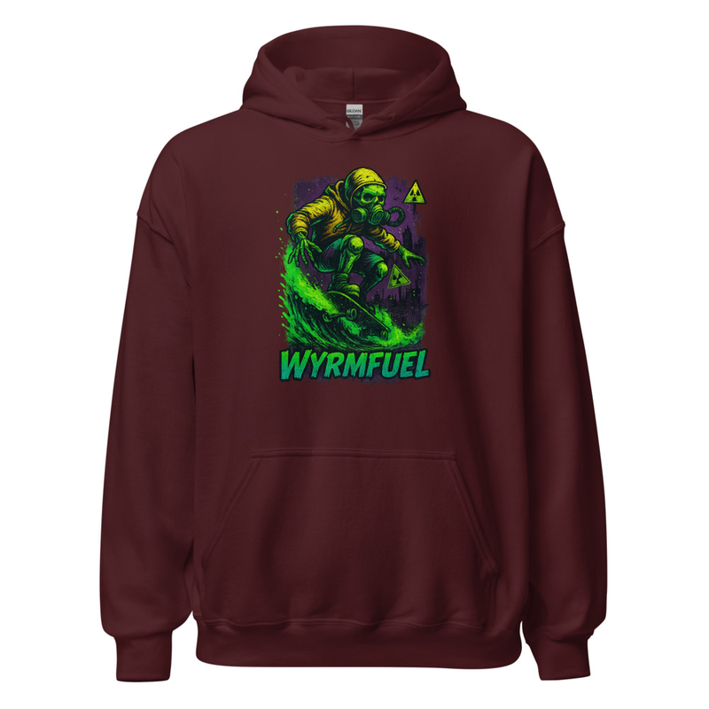 Wyrmfuel Unisex Street Hoodie – [Fallout Skater] Edition | Surf Skate Streetwear | Original Art, Regular Fit (Multiple Colours Available)
