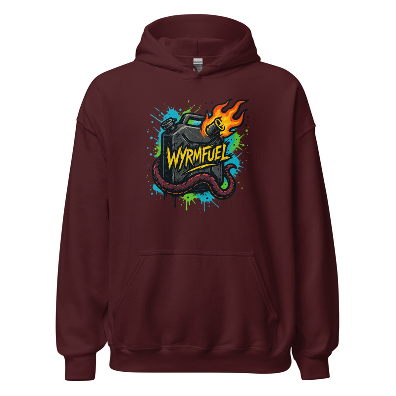 Wyrmfuel Unisex Street Hoodie – [Fuel The Chaos] Edition | Surf Skate Streetwear | Original Art, Regular Fit (Multiple Colours Available)