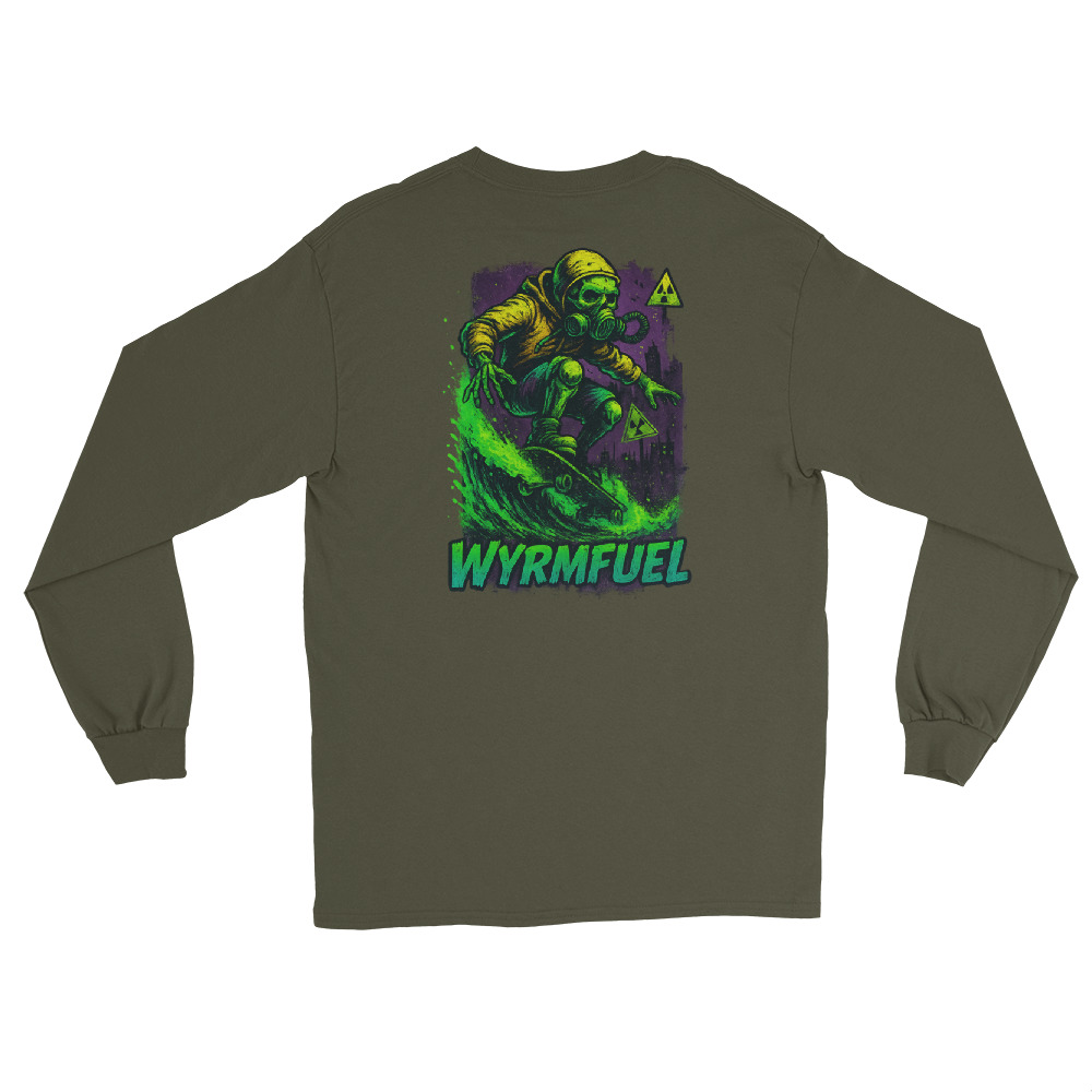 Fuel Your Sleeves: Wyrmfuel Long Sleeve – [Fallout Skater] Edition | Surf Skate Streetwear | Original Art, Regular Fit (Multiple Colours Available)