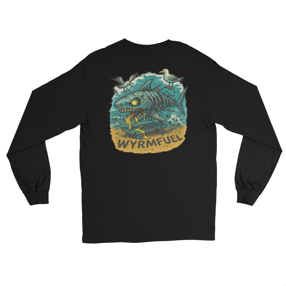 Fuel Your Sleeves: Wyrmfuel Long Sleeve – [Dead Set Shred] Edition | Surf Skate Streetwear | Original Art, Regular Fit (Multiple Colours Available)