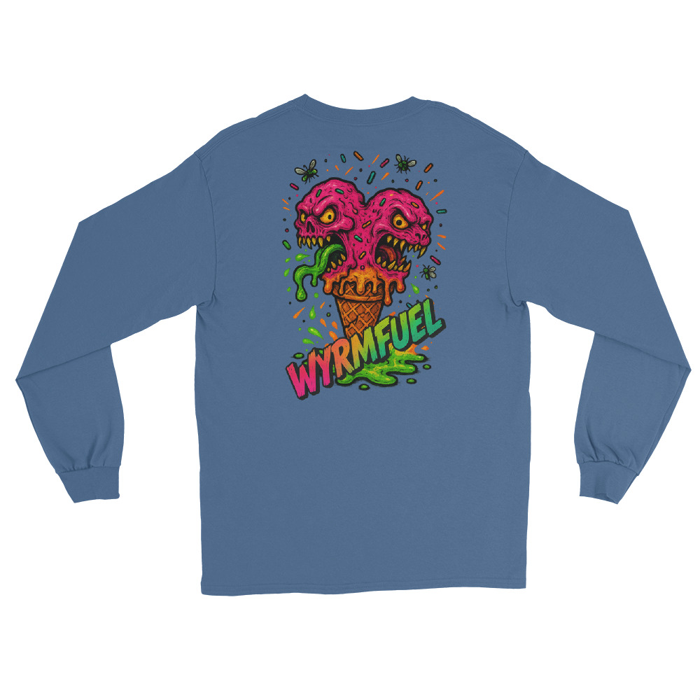 Fuel Your Sleeves: Wyrmfuel Long Sleeve – [Scream Cone] Edition | Surf Skate Streetwear | Original Art, Regular Fit (Multiple Colours Available)