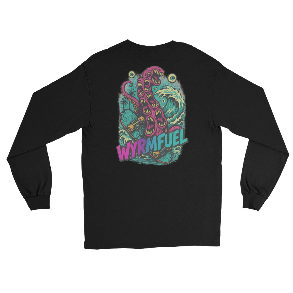 Fuel Your Sleeves: Wyrmfuel Long Sleeve – [Tentakrush] Edition | Surf Skate Streetwear | Original Art, Regular Fit (Multiple Colours Available)