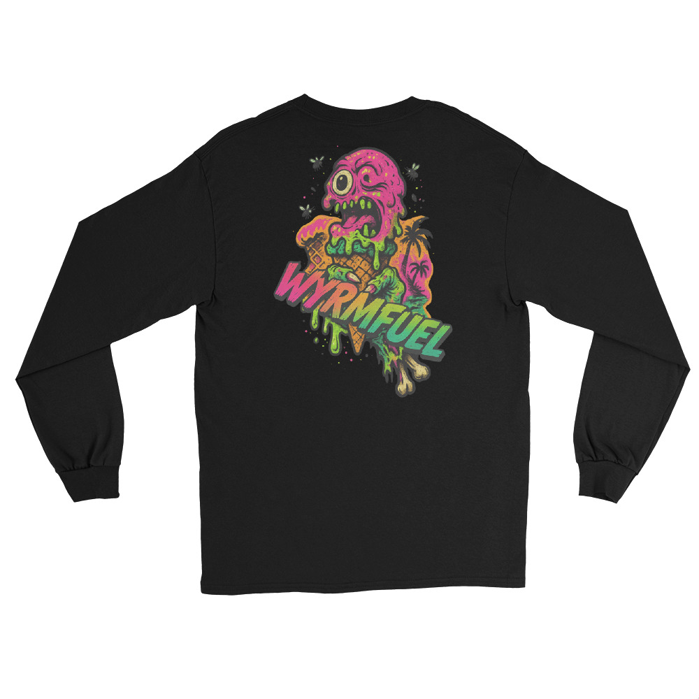 Fuel Your Sleeves: Wyrmfuel Long Sleeve – [Lick Of Death] Edition | Surf Skate Streetwear | Original Art, Regular Fit (Multiple Colours Available)