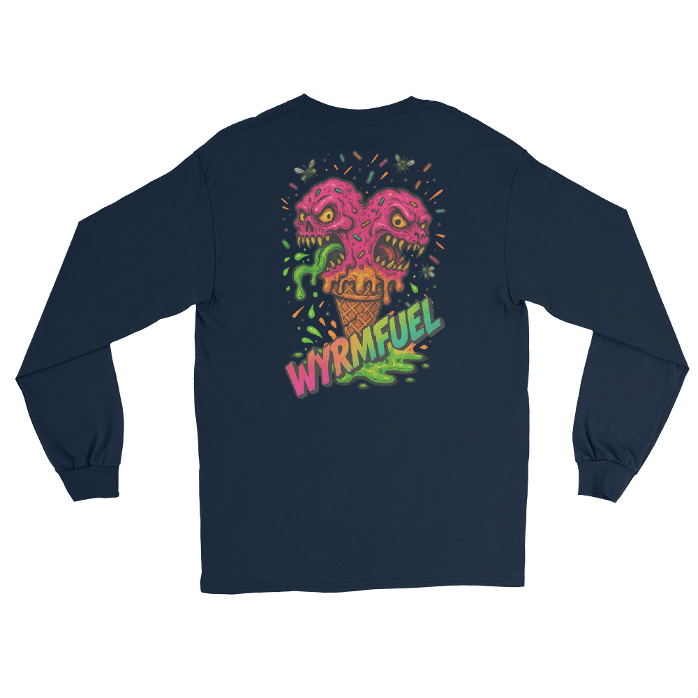 Fuel Your Sleeves: Wyrmfuel Long Sleeve – [Scream Cone] Edition | Surf Skate Streetwear | Original Art, Regular Fit (Multiple Colours Available)