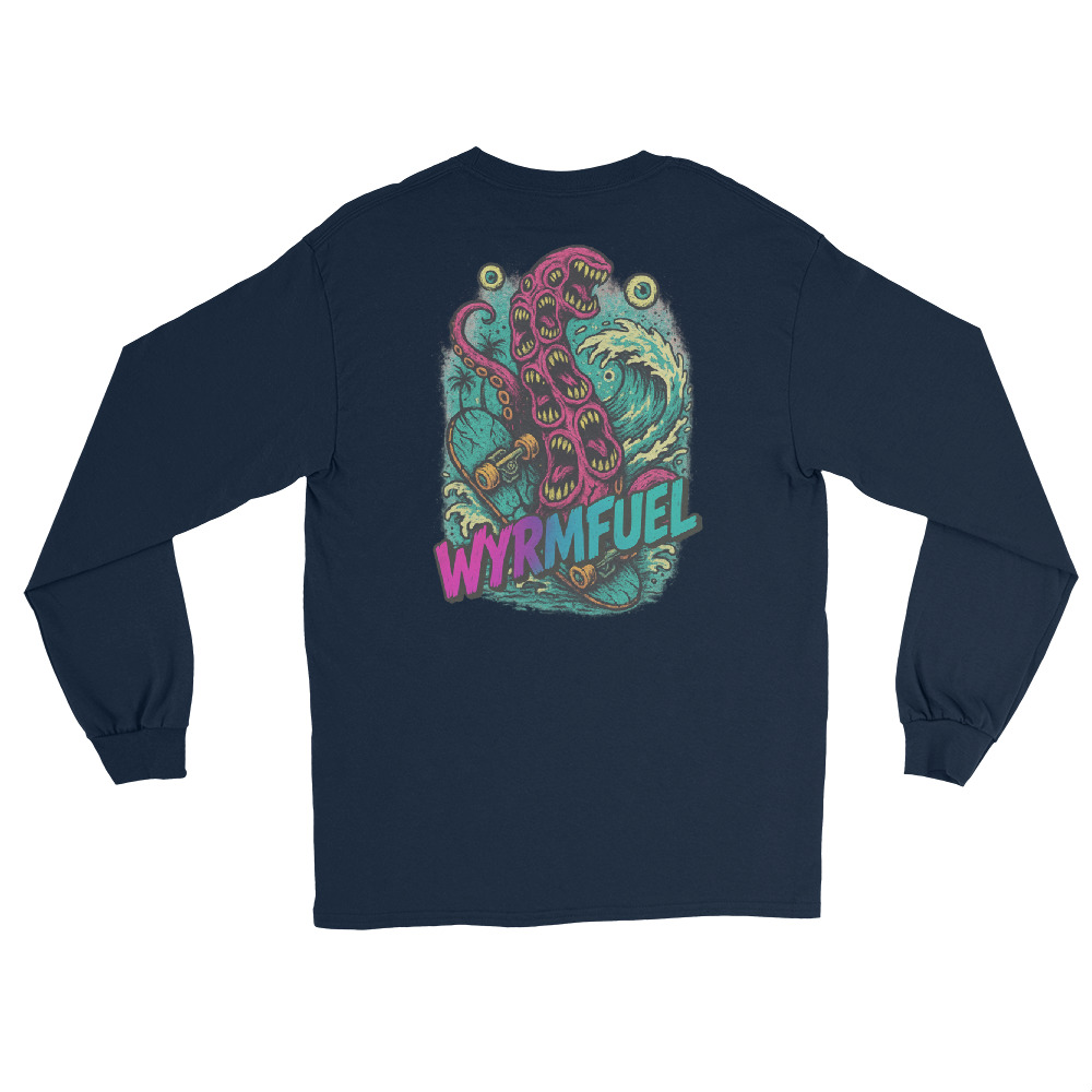 Fuel Your Sleeves: Wyrmfuel Long Sleeve – [Tentakrush] Edition | Surf Skate Streetwear | Original Art, Regular Fit (Multiple Colours Available)