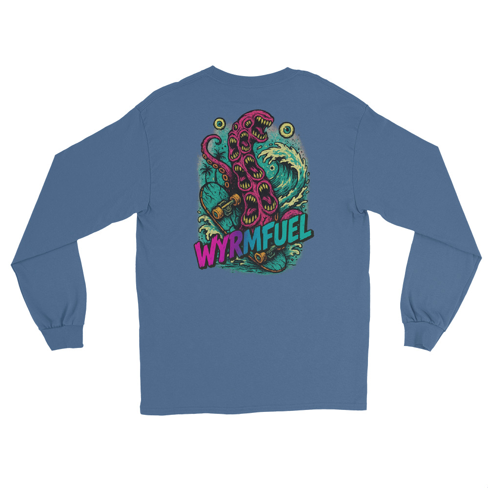 Fuel Your Sleeves: Wyrmfuel Long Sleeve – [Tentakrush] Edition | Surf Skate Streetwear | Original Art, Regular Fit (Multiple Colours Available)
