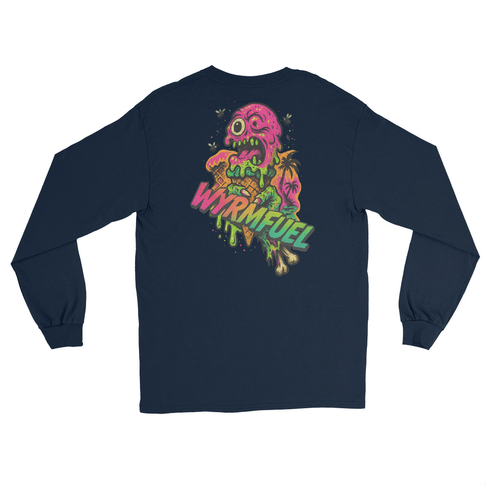Fuel Your Sleeves: Wyrmfuel Long Sleeve – [Lick Of Death] Edition | Surf Skate Streetwear | Original Art, Regular Fit (Multiple Colours Available)