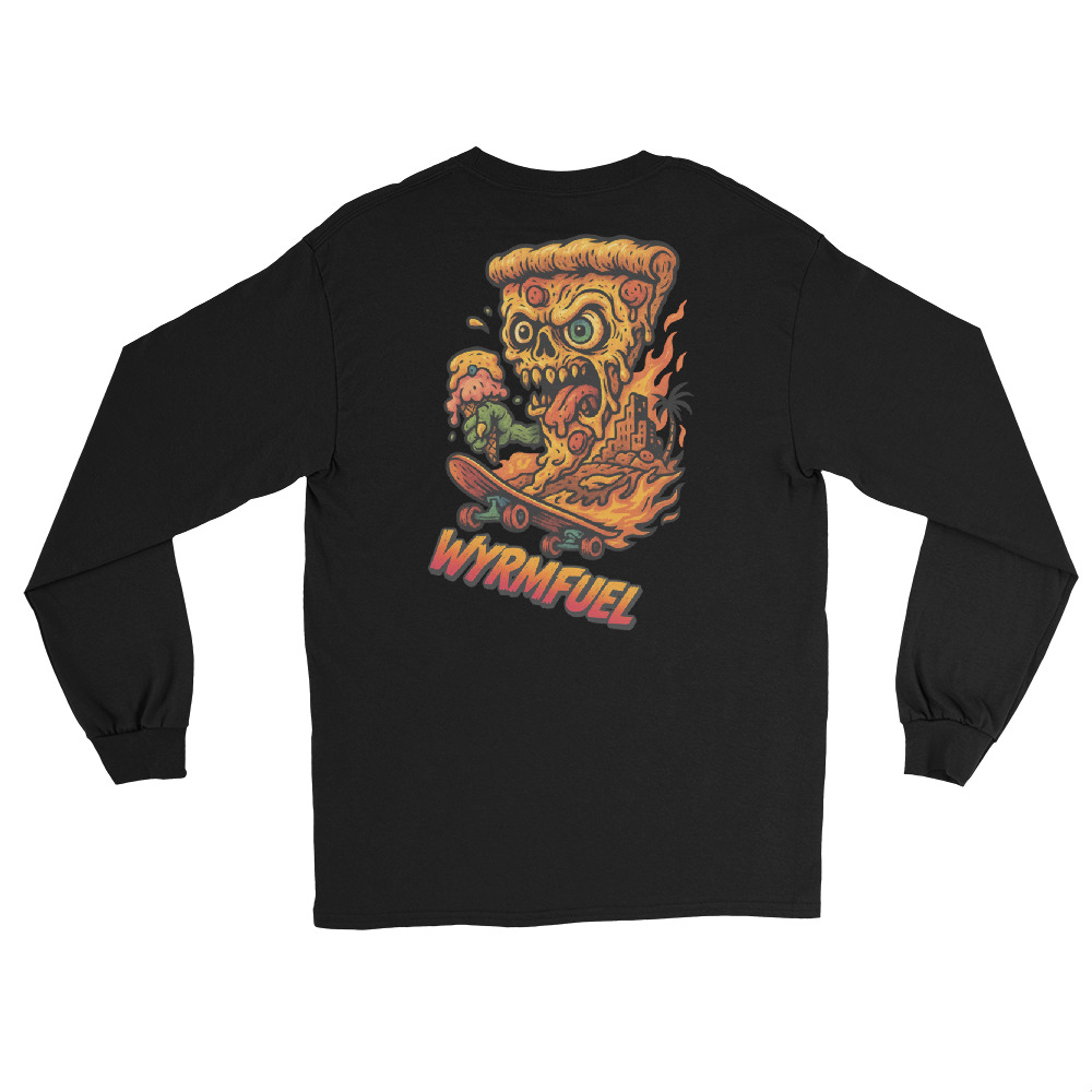 Fuel Your Sleeves: Wyrmfuel Long Sleeve – [Deep Dish Doom] Edition | Surf Skate Streetwear | Original Art, Regular Fit (Multiple Colours Available)