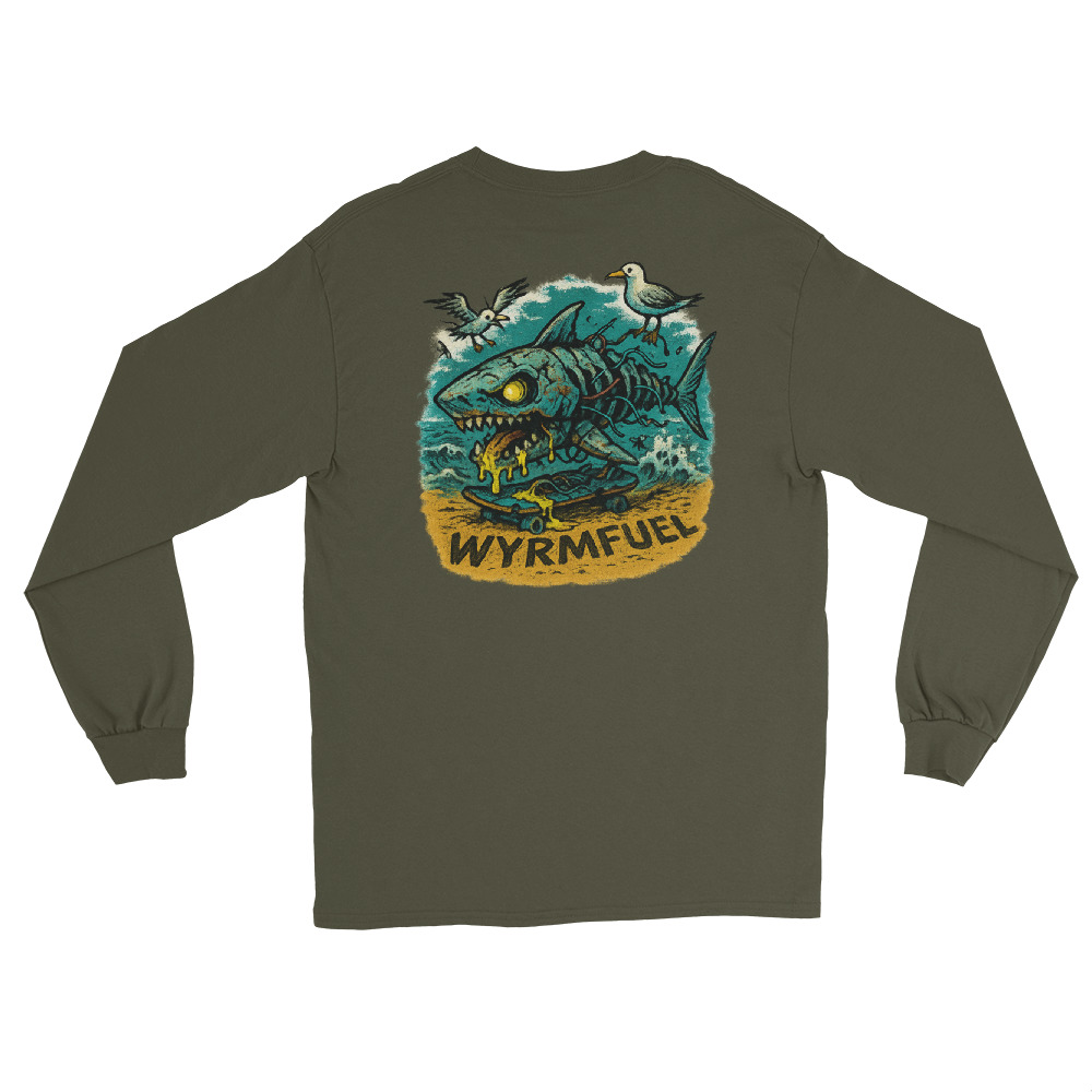 Fuel Your Sleeves: Wyrmfuel Long Sleeve – [Dead Set Shred] Edition | Surf Skate Streetwear | Original Art, Regular Fit (Multiple Colours Available)
