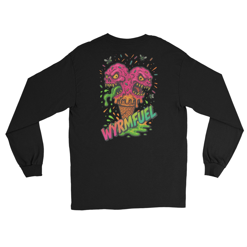 Fuel Your Sleeves: Wyrmfuel Long Sleeve – [Scream Cone] Edition | Surf Skate Streetwear | Original Art, Regular Fit (Multiple Colours Available)