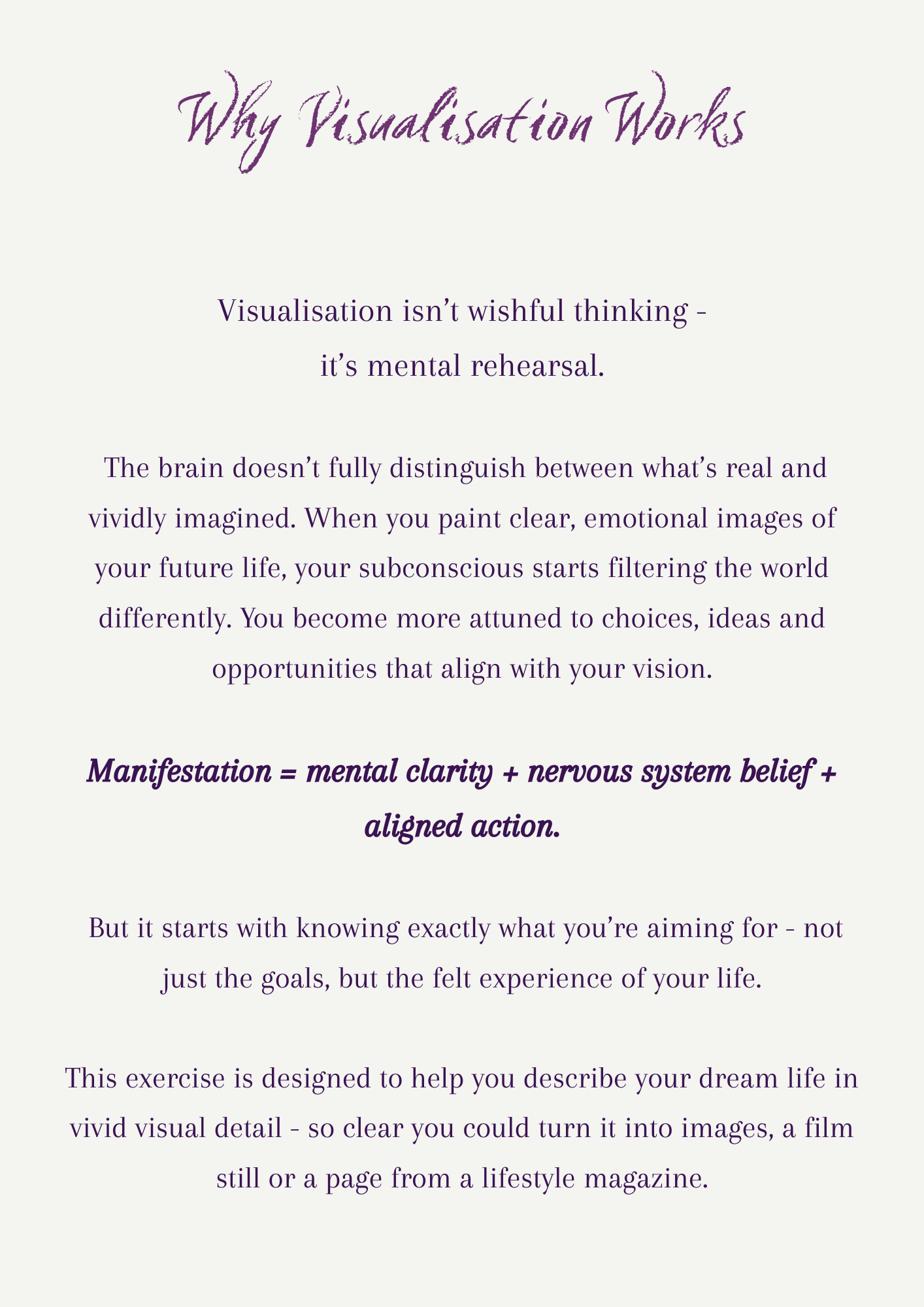 Journaling & Visualisation Exercise