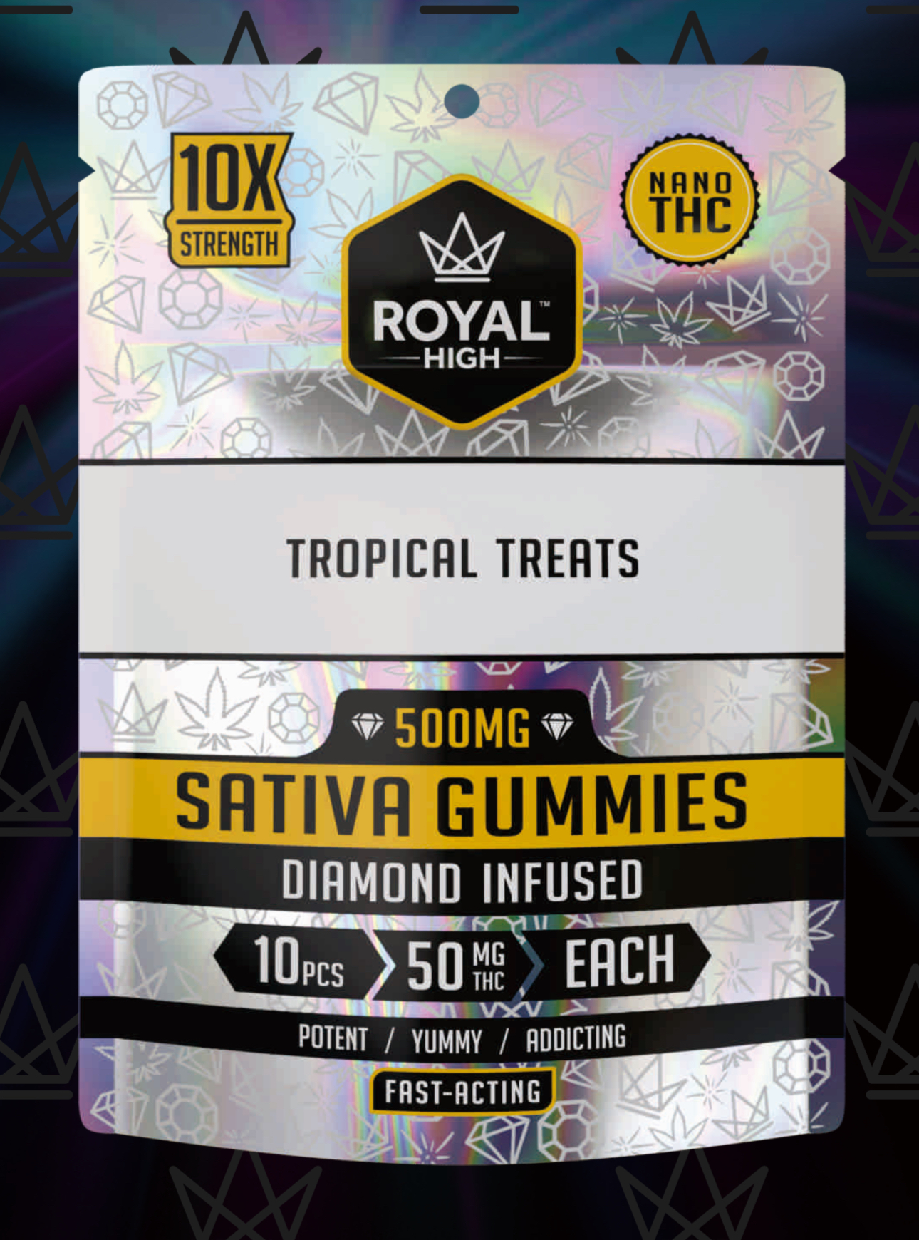 Tropical Treats Diamond Infused Gummies 500mg THC | Royal Highness