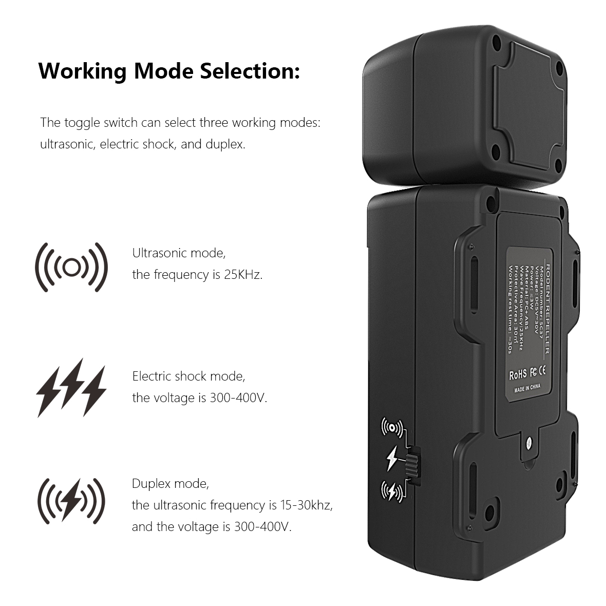 Pulse electric shock mouse repeller SC37