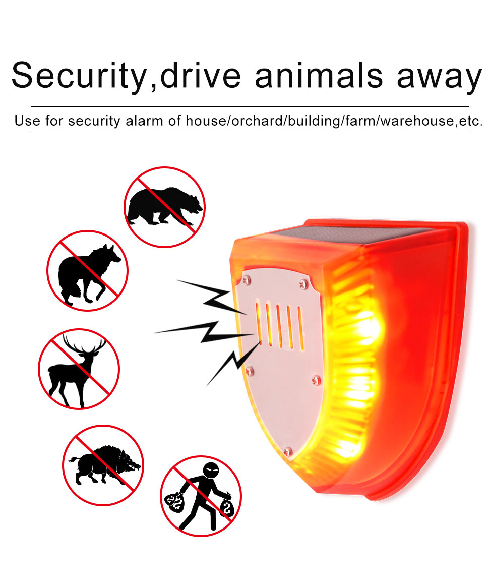 Solar powered animal fence alarm