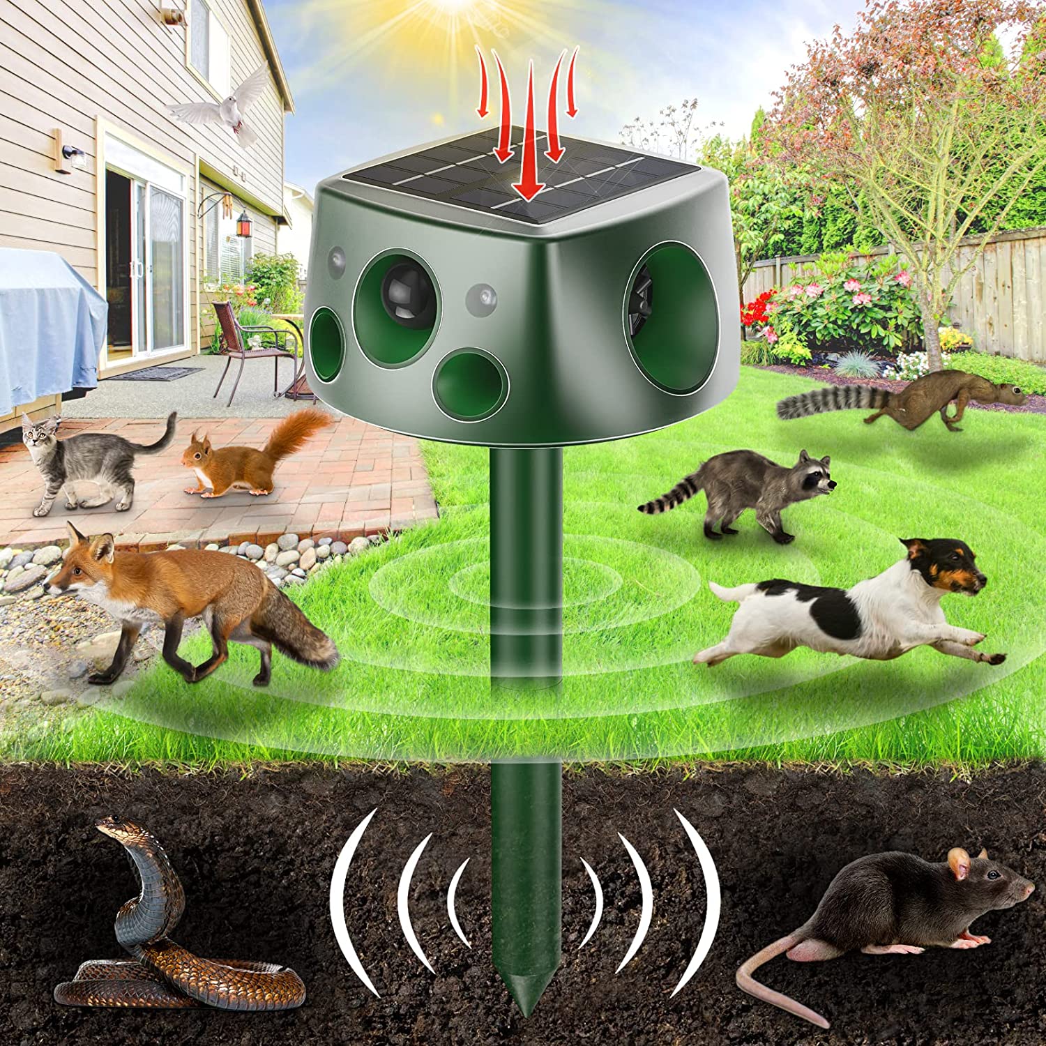 Solar Ultrasonic Animal Repeller