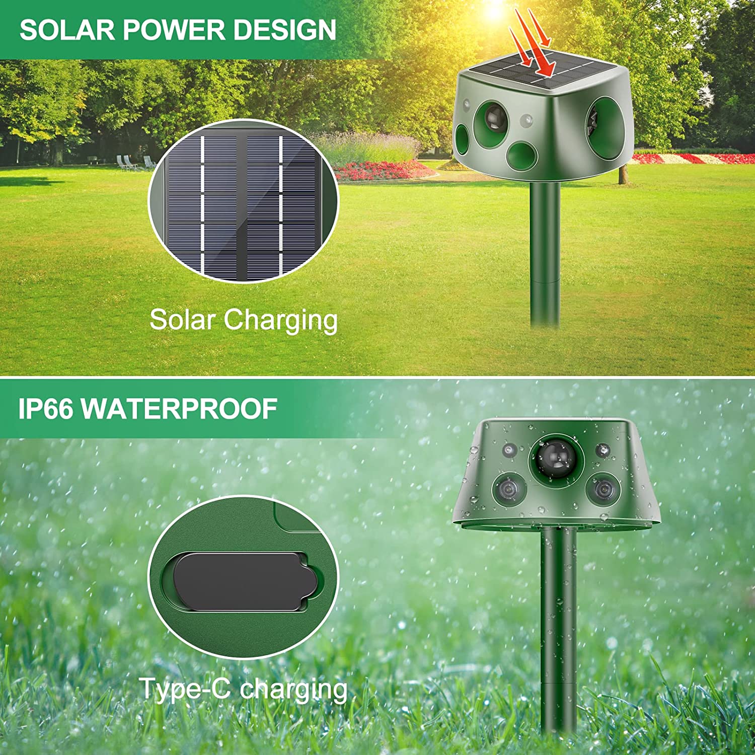 Solar Ultrasonic Animal Repeller