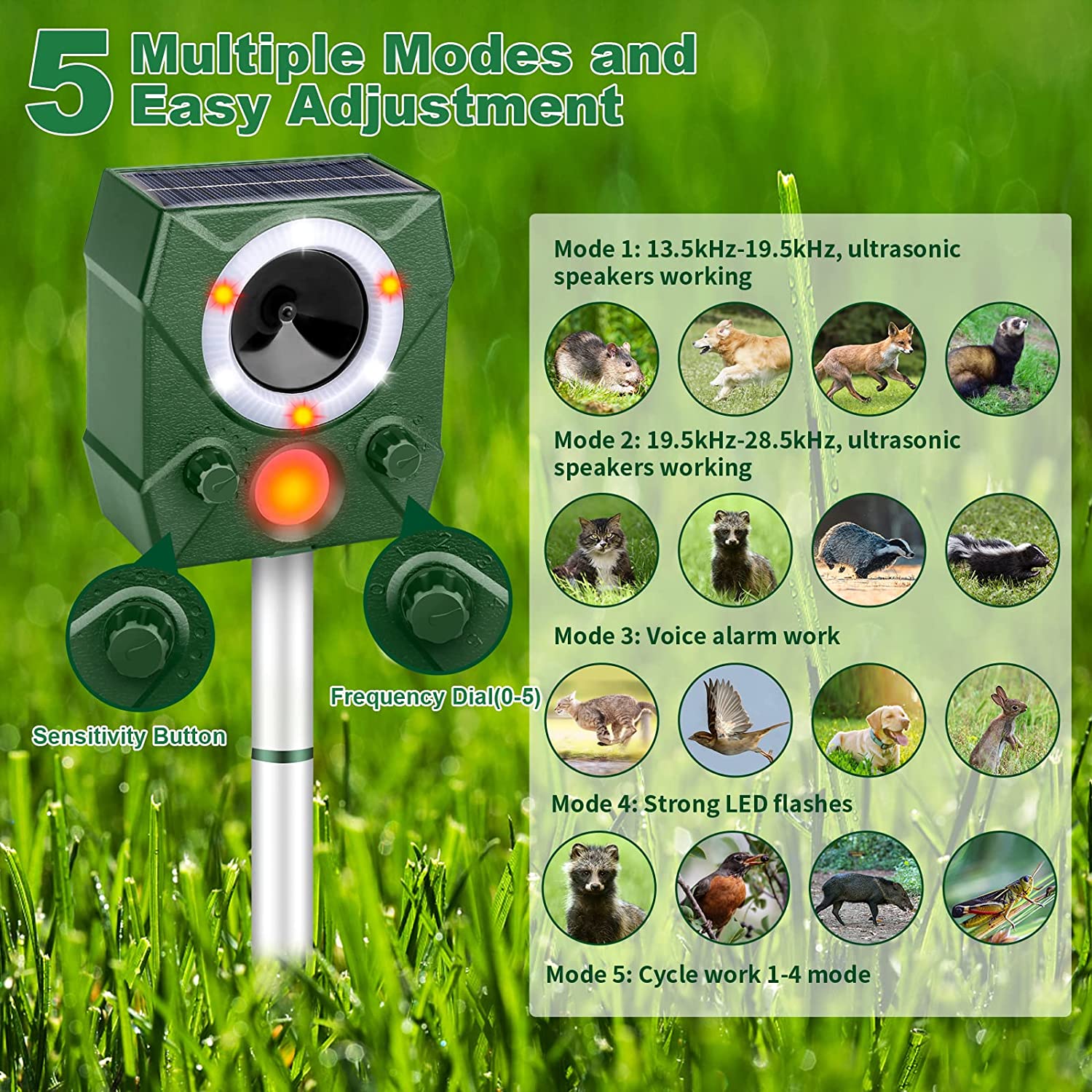 Solar-Powered Ultrasonic Animal Repeller