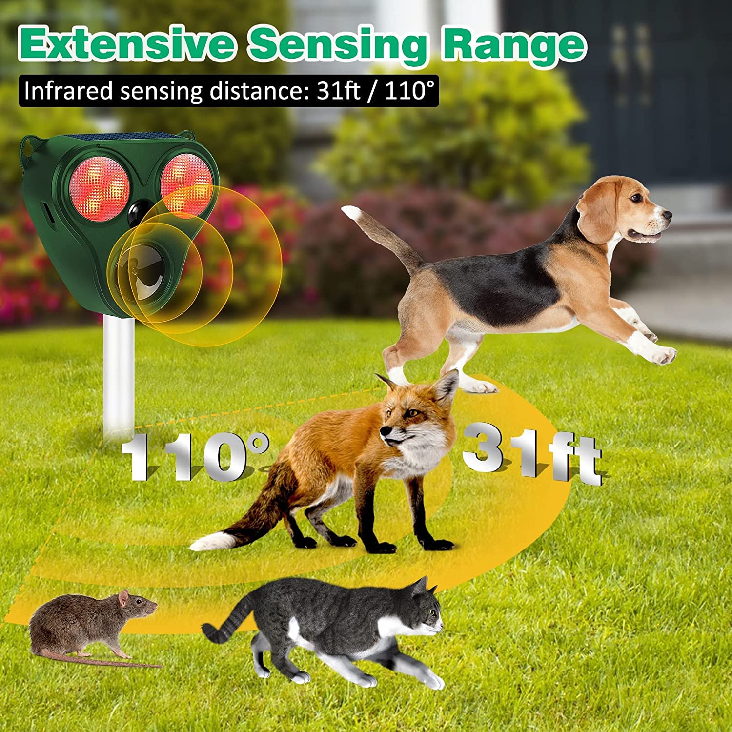 Solar Ultrasonic Animal Repeller