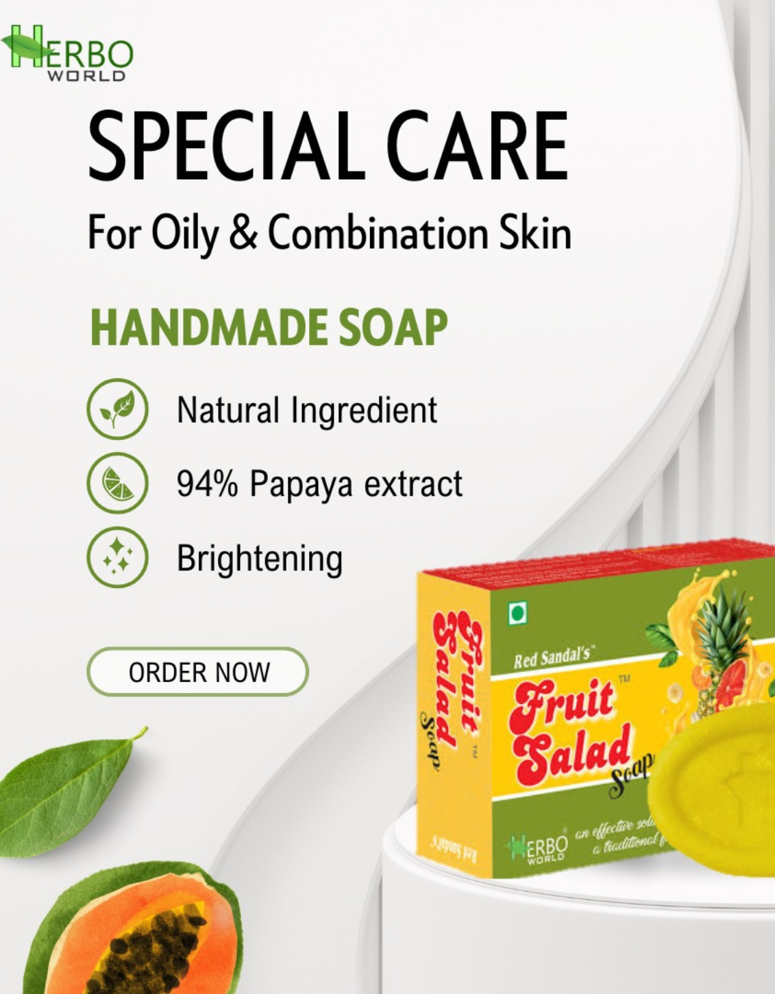 Fruit Salad® Soap with Papaya (75g) Pack Of 5 (Buy 5 + Get 1 Free)