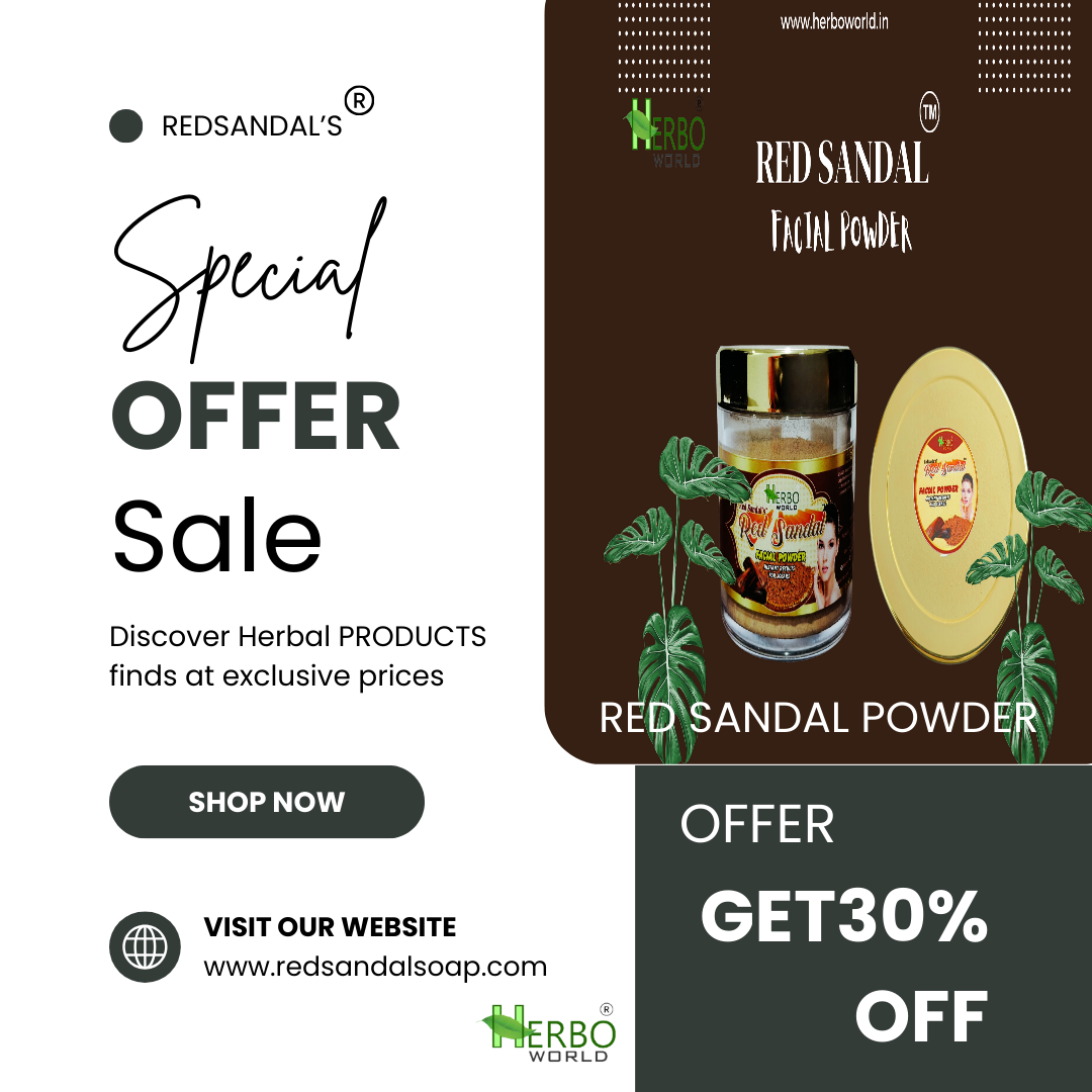 Herbo World® Red Sandal Powder Glow - Facial Powder Pack