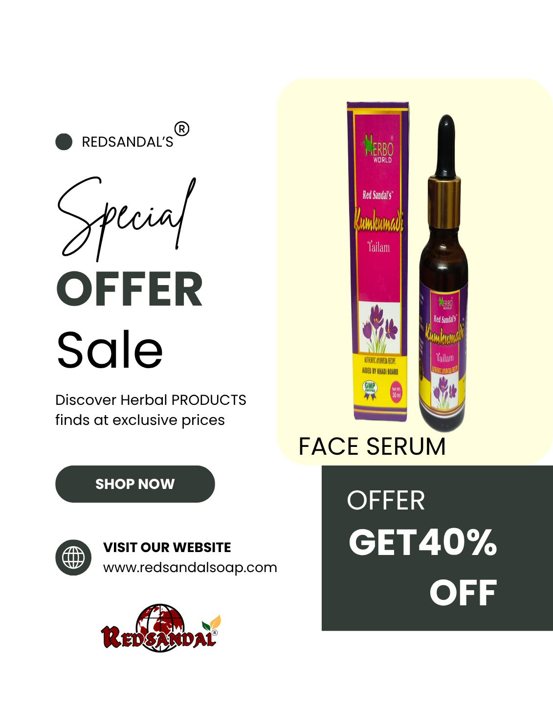 Kumkumadi Tailam Face Serum - Pack Of 1- GET 40% OFF