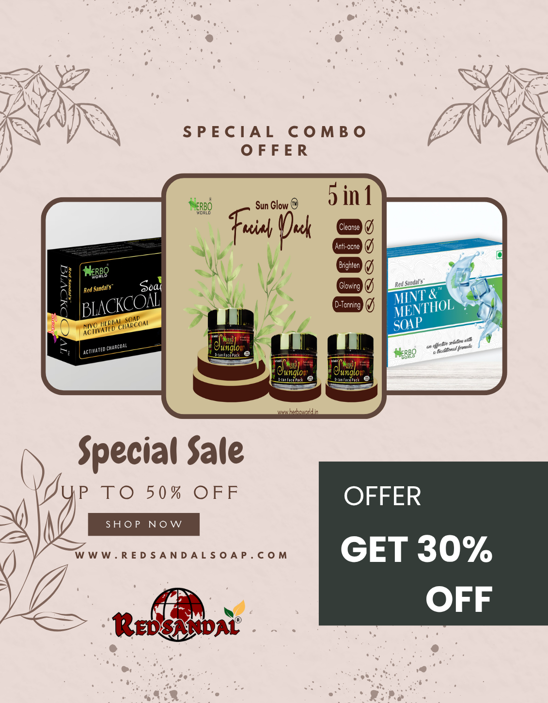  Herbo World® Deep Cleanse & Glow Combo - Pack Of 3 - GET 30% OFF