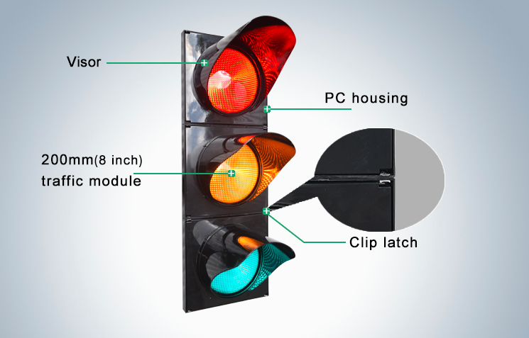 High Intensity RYG LED Traffic Light 200mm